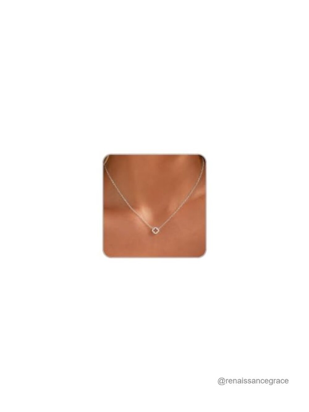 Dainty Gold Plated CZ Four Leaf Clover Pendant Necklace Layered Choker Jewelry